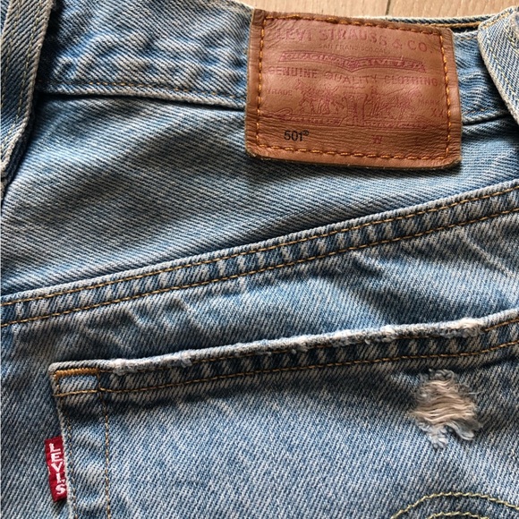Levi’s 501 Distressed Jean Shorts Size 25 - Picture 6 of 12